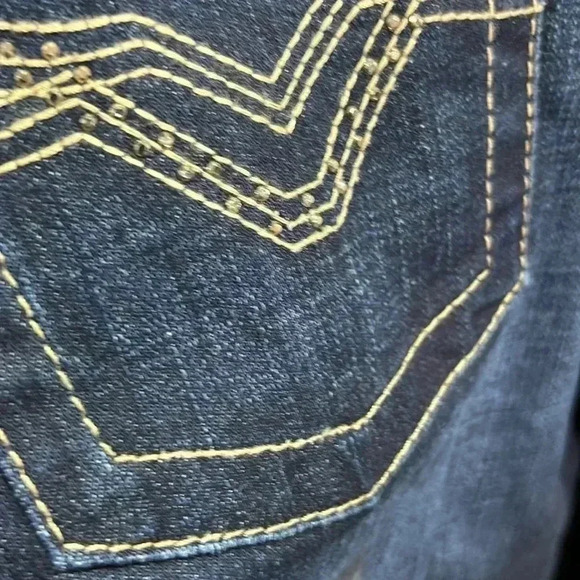 Harley Davidson Midrise boot cut,metallic thread embellished back pockets - Picture 5 of 14